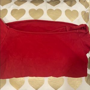 Red off the shoulder top from brandy